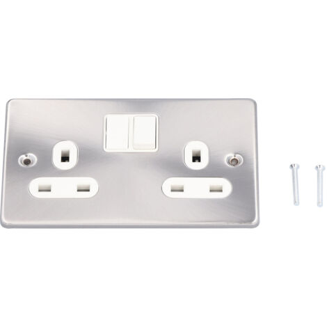 Prise murale double britannique avec interrupteur, 250V 13A - Accessoires électriques