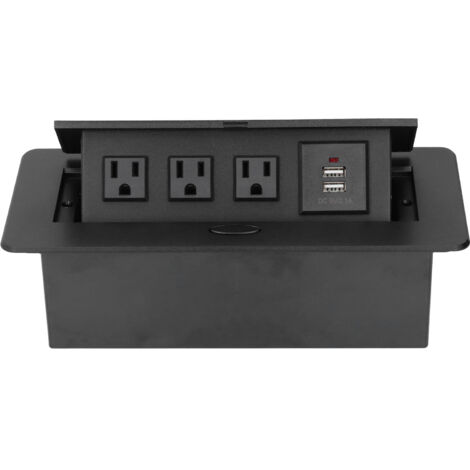 Prise murale double USB encastrable, charge rapide 10A 250V pour bureau (norme US)