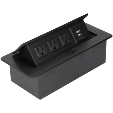 Prise murale encastrée USB étanche avec fermeture lente pour bureau et maison