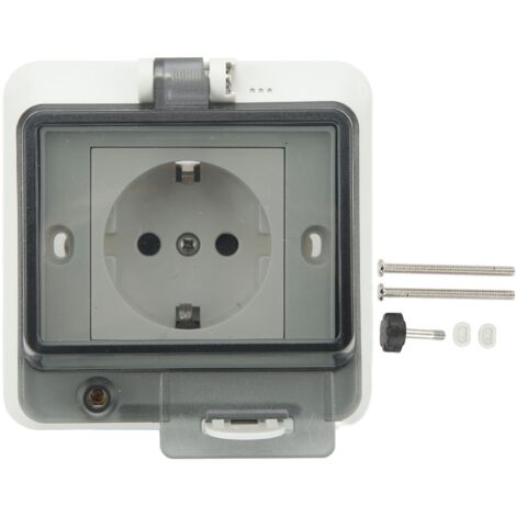 Prise Murale Étanche IP66 avec Boîtier PC 250V 16A - Conforme aux Normes Européennes