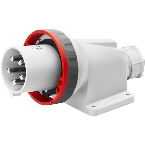 Prise murale fixe Gewiss 3P+N+T 63A IP67 rouge 380V GW61453