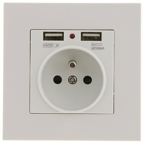 Prise Encastrable Multiprise Avec USB - Pour Plan De Travail, Bureau, Cuisine - 1 Prise + USB-C + USB-A, Câble 1,5 M