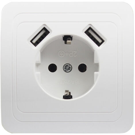 Prise murale universelle pour téléphone, Double Port USB 5V, 2A,Mur européen standard allemand