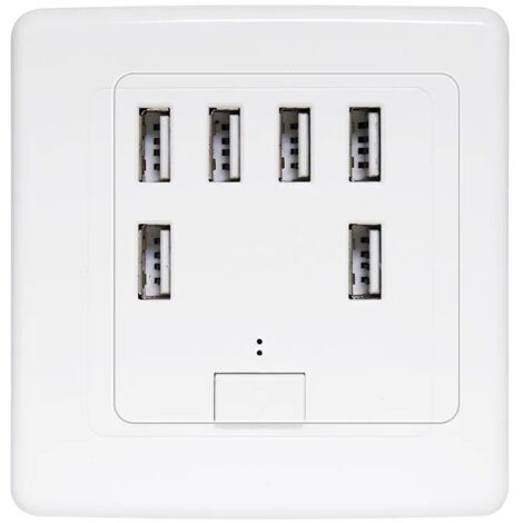 prise murale universelle USB, 6 ports intégrés, panneau de charge 220V 4A, charge rapide