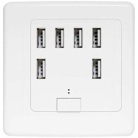 prise murale universelle USB, 6 ports intégrés, panneau de charge 220V 4A, charge rapide