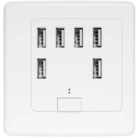 prise murale universelle USB, 6 ports intégrés, panneau de charge 220V 4A, charge rapide