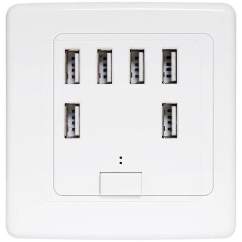 prise murale universelle USB, 6 ports intégrés, panneau de charge 220V 4A, charge rapide