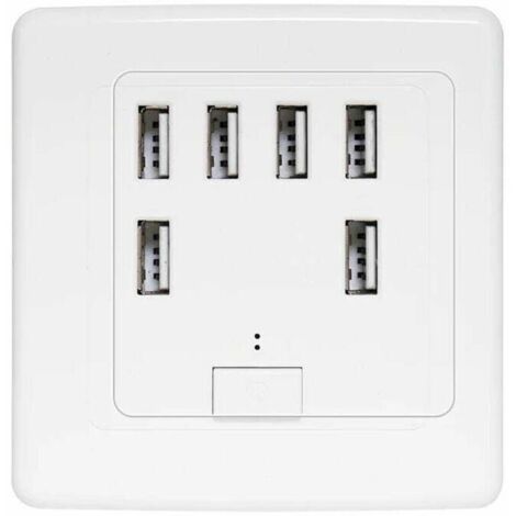 prise murale universelle USB, 6 ports intégrés, panneau de charge 220V 4A, charge rapide