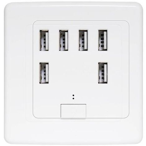 prise murale universelle USB, 6 ports intégrés, panneau de charge 220V 4A, charge rapide