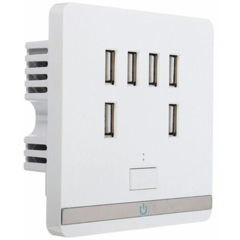 Prise murale USB 6 trous adaptateur secteur chargeur téléphone panneau décoration maison