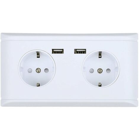 Prise Murale USB, Prise UE Multifonctionnelle avec Double Ports USB Prise Électrique pour Le Chargement du Téléphone à la Maison, au Bureau, dans Les Restaurants et dans Les Hôtels, 250V