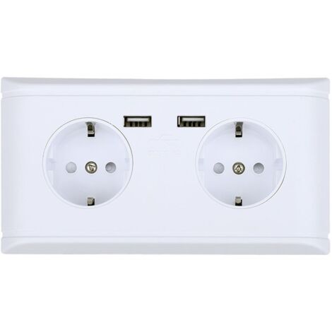 Prise Murale USB, Prise UE Multifonctionnelle avec Double Ports USB Prise Électrique pour Le Chargement du Téléphone à la Maison, au Bureau, dans Les Restaurants et dans Les Hôtels, 250V,A