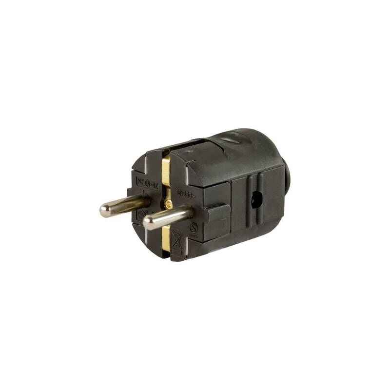 FP - rev 0512013777 fiche électrique mâle avec terre plastique 250 v noir IP20
