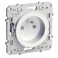 Prise Odace 2P+T à vis - 4 connexions rapides par pôle - Blanc - Schneider Electric