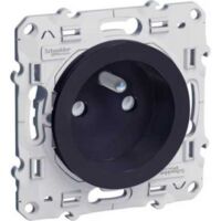 Prise Odace 2P+T Ã vis - Connexion rapide - Anthracite - Schneider Electric