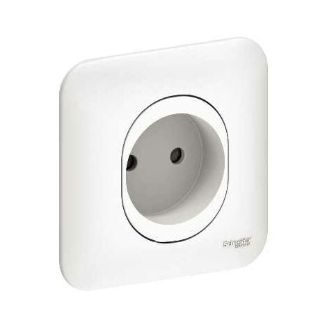 Prise de courant 2P 16A Schneider Ovalis blanc S265033