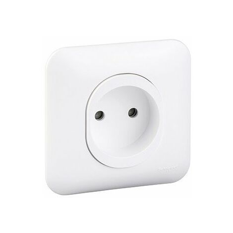 Prise de courant 2P 16A Schneider Ovalis blanc S265033