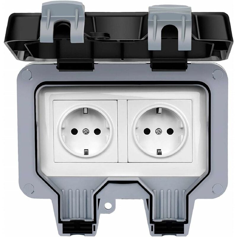 Prise pc IP66 Étanche Anti Poussière Mural Norme Allemande 220-250V 16A 100Mo 50mH Fiche Femelle Mâle Prise Courant Plug Imperméable Etanchéité