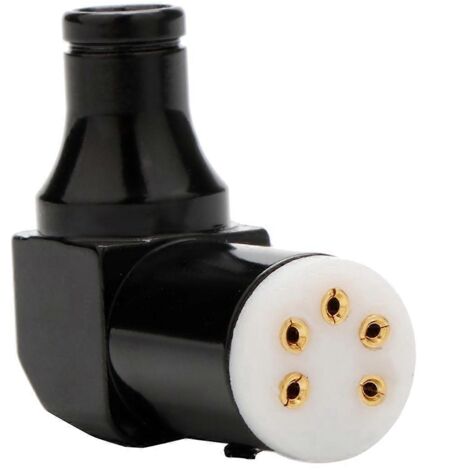 Prise phono vinyle Hi-Fi LP 5 broches DIN femelle à 90° noire