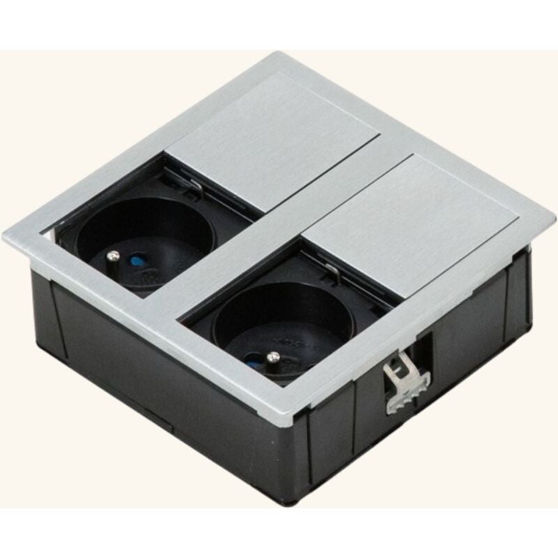 Prise plan de travail Luisina tsuno - Double prise à encastrer inox