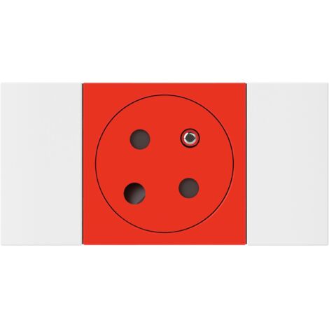 Prise pour goulotte Clippage Direct Programme Mosaic 2P+T Détrompeur 2 modules rouge