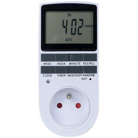 Prise Programmable Digitale - Minuterie Numérique Hebdomadaire, Écran LCD, Économie d\'Énergie (1 Pack)