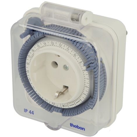 Prise programmable Theben 26 - 24 h IP44 analogique avec couvercle
