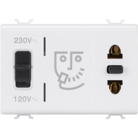 PRISE RASOIR EURO-USA 3M BLANC SAT. GEWISS GW15331