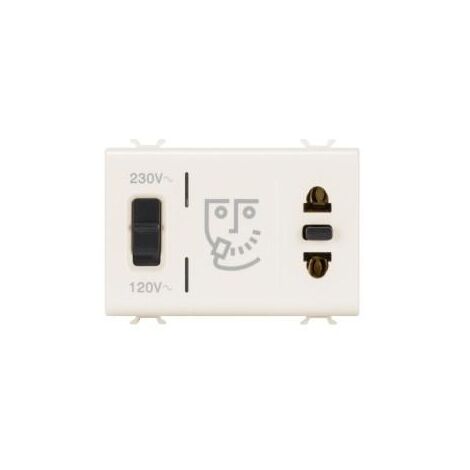 PRISE RASOIR EURO-USA TR.ISOL. 3M IVOIRE GEWISS GW11331