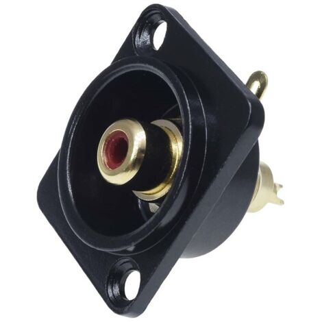 Prise RCA RS PRO Femelle, Montage panneau Droit, Contacts plaqués Or ( Prix pour 1 )