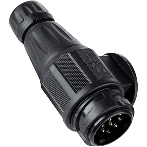 Prise Remorque 13 Broches, 12V Étanche Connecteur Prise Remorque 13 Broches Mâle, pour Caravane RV Voiture Bateau