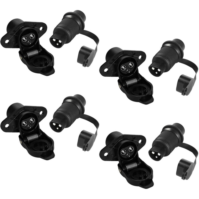 Prise Remorque Et Prise pour Remorque, 4 Pièces Male Femelle Connecteur 3 Broches, Prise 3 Broches, Etanche Remorque 12V, Prise 3 Plots Agricole pour