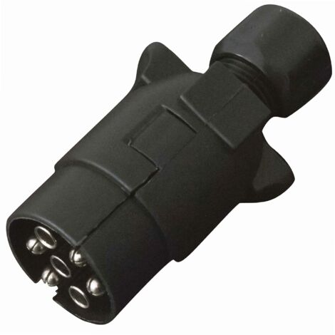 Prise remorque mâle 7 plots 12V – PVC noir avec capuchon étanche – Accessoire remorque pour connexion sécurisée – Peraline