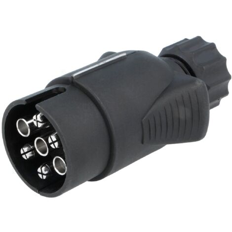 Prise remorque male 7PIN 12VDC pour cable 6mm - nickele