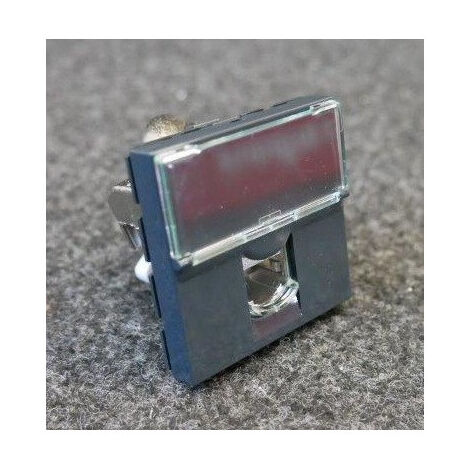 Prise réseau 1 poste 2 modules gris anthracite RJ45 catégorie 6A STP blindage métal série Mosaic LEGRAND