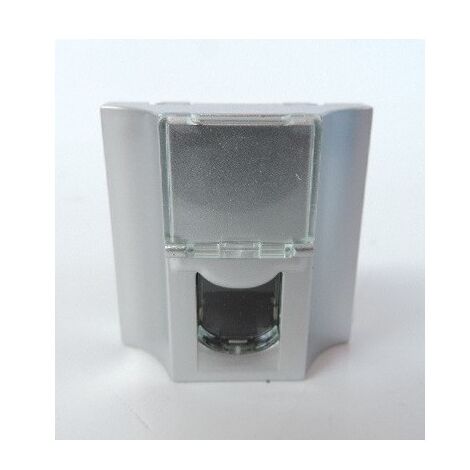 Prise reseau alu traversée cuivre Cat6 FTP 2 modules 45x45mm Mosaic LEGRAND 078627