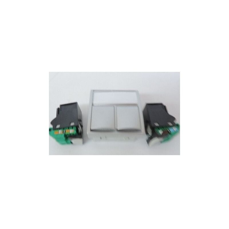 Schneider Electric - Prise reseau double 2x RJ45 CAT5E utp alu format 45x45mm altira ALB46325N