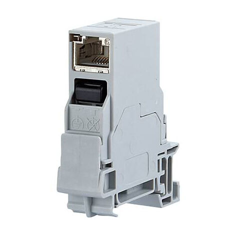 PRISE RÉSEAU DOUBLE PRISE FEMELLE BTRNETCOM POUR RAIL DIN CAT 6 RAL7035 METZ CONNECT 1401206113KE