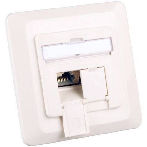 PRISE RÉSEAU EFB ELEKTRONIK ET-25133.1V1 ENCASTRABLE INSERT AVEC PLAQUE CENTRALE CAT 6A 2 PORTS BLANC PUR (RAL 9010) 1 P