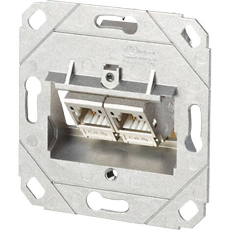 Prise réseau encastré insert CAT 6a 2 ports Metz Connect 130B12D21200-E R01142