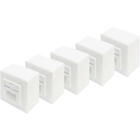 Prise réseau montage apparent (en saillie) CAT 6 2 ports Digitus DN-9006/B5-N blanc pur