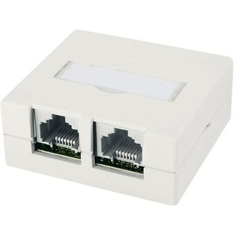 Prise réseau montage apparent (en saillie) CAT 6 Telegärtner 100022997 blanc pur R05550