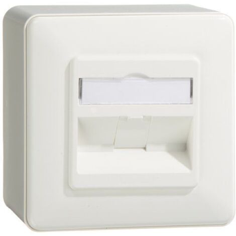 Prise réseau montage apparent (en saillie) CAT 6a 1 port Metz Connect 130B12D10002-E blanc pur R01247