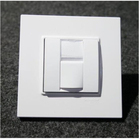 Prise reseau RJ45 cat 5E STP blanc polaire complet avec support et plaque S-one ALTIRA SCHNEIDER