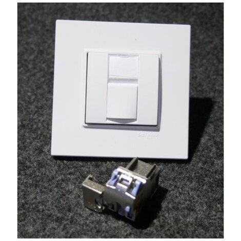 Prise réseau RJ45 CAT 6 STP blindée blanche complet avec support et plaque S-one Altira SCHNEIDER