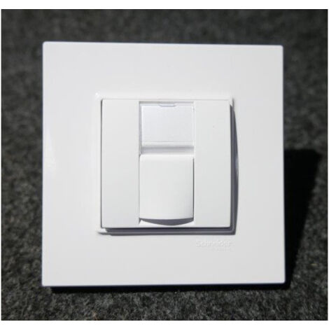 Prise reseau RJ45 cat5E UTP blanc polaire complet avec support et plaque S-one ALTIRA SCHNEIDER