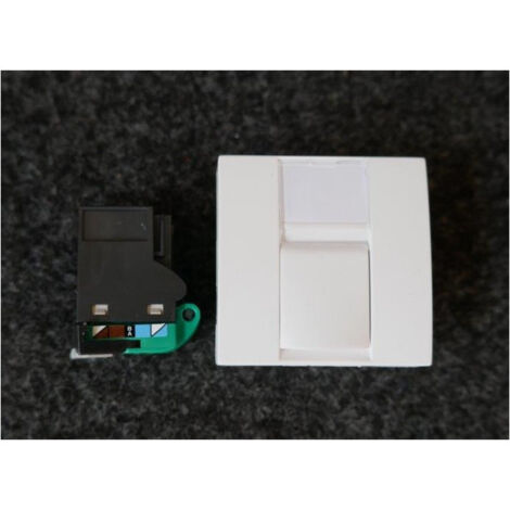 Prise reseau RJ45 cat5E UTP blanc polaire mécanisme 45x45mm sans support ni plaque S-one ALTIRA