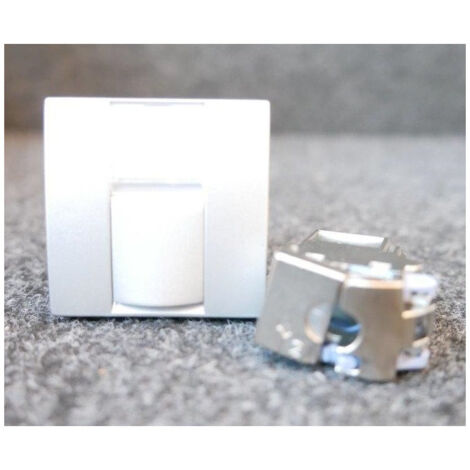 Prise reseau RJ45 Cat6 FTP couleur aluminium porte-etiquette + volet 45x45mm S-one ALTIRA
