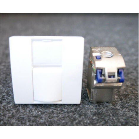 Prise reseau RJ45 cat6A STP blanc polaire mécanisme 45x45mm sans support ni plaque S-one ALTIRA