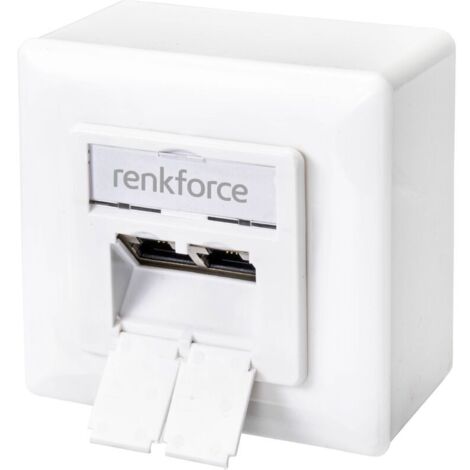 Prise réseau Trywise montage apparent (en saillie) CAT 6 2 ports blanc pur Y160372